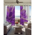 thumbnail image 4 of Purple Gold Blackout Curtains 54 Inches Long for Bedroom, Abstract Flower Ombre Aesthetics Paint Thermal Insulated Room Darkening Black Out Window Curtain Panels Grommet Drapes for Living Room, 4 of 8