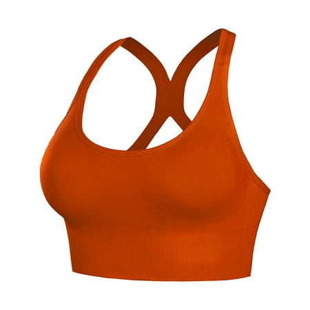 qucoqpe High Impact Sports Bras for Women Sexy Backless Bra Double Back Hooks Adjustable Yoga Bralette Wireless Supportive Workout Crop Top
