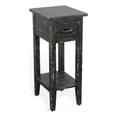 thumbnail image 1 of Pemberly Row Table d'Appoint en Bois d'Acajou Style Ferme, Sable Noir, 1 of 1