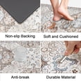 thumbnail image 4 of Kitchen Anti Fatigue Mat Set of 2 Non Slip Waterproof Kitchen Floor Mat Vintage Cushioned Comfort Standing Desk Office Mat Farmhouse Runner Area Rug for Kitchen Sink Laundry, Light Brown, 4 of 6