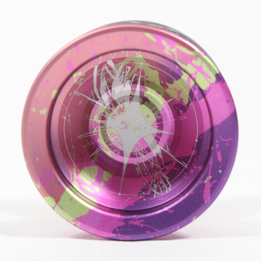 C3yoyodesign Zillion Yo-Yo - Monometal - Large Diameter and Wide Bodied YoYo (Purple Green Pink Splash)
