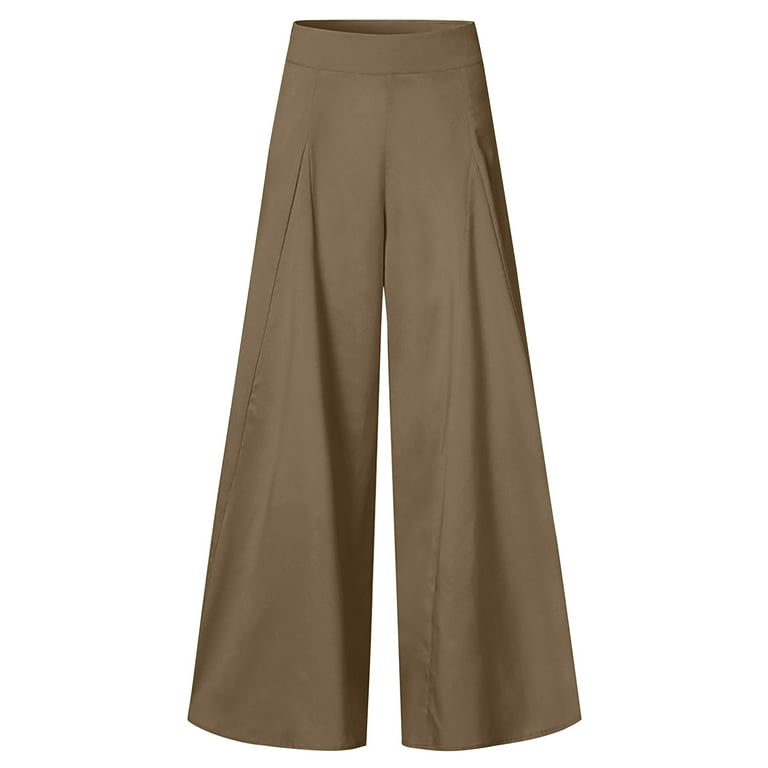 Pleated Pants for Women Dressy Casual Wide Leg High Waisted Pants Business  Office Work Pants Loose Flowy Trousers 
