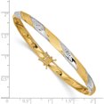 thumbnail image 3 of 14K Yellow & Rhodium White Polished Satin D/C Flexible Bangle Made In Indonesia db597, 3 of 5