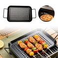 thumbnail image 1 of Non Stick Vegetable Grilling Tray With Handle And Drain Holes Rectangular Meat Draining Pan, 1 of 9
