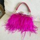 thumbnail image 5 of Bolso de hombro con cadena de moda para mujer, bolso de mano de noche de felpa, bolsos de boda, 5 of 5
