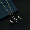 thumbnail image 5 of Rosec Jewels Cultured Tahitian Pearl Jewelry Set for Women - AAA Quality - Designer Necklace and Earrings Set with Jewelry Box, 18K Yellow Gold, 5 of 8