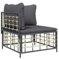 thumbnail image 6 of vidaXL Patio Corner Sofa with Dark Gray Cushions Poly Rattan, 6 of 9