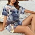 thumbnail image 4 of Rateoe Cute Animal Couple for 2 Piece Short Sleeves Pajama Sets Casual Lounge Sleepwear Ladies Pjs Sets with Pocket-Medium, 4 of 6