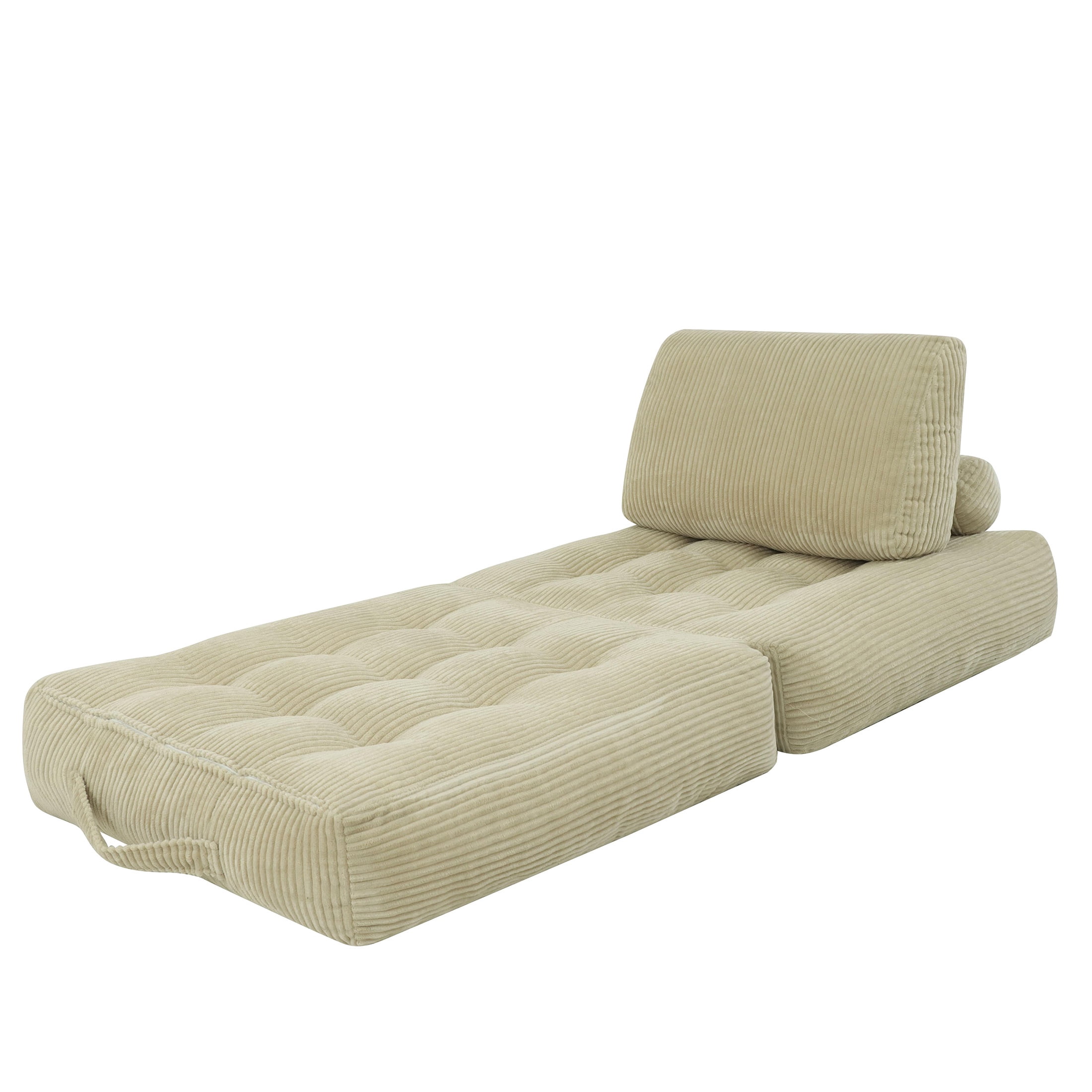 PAPROOS Bean Bag Chair for Adults, Corduroy Bean Bag Lounger, Convertible Floor Sofa Bed, Comfy Lounge Chair with Back Support for Bedroom, Dorm, Game Room and Living Room, Camel