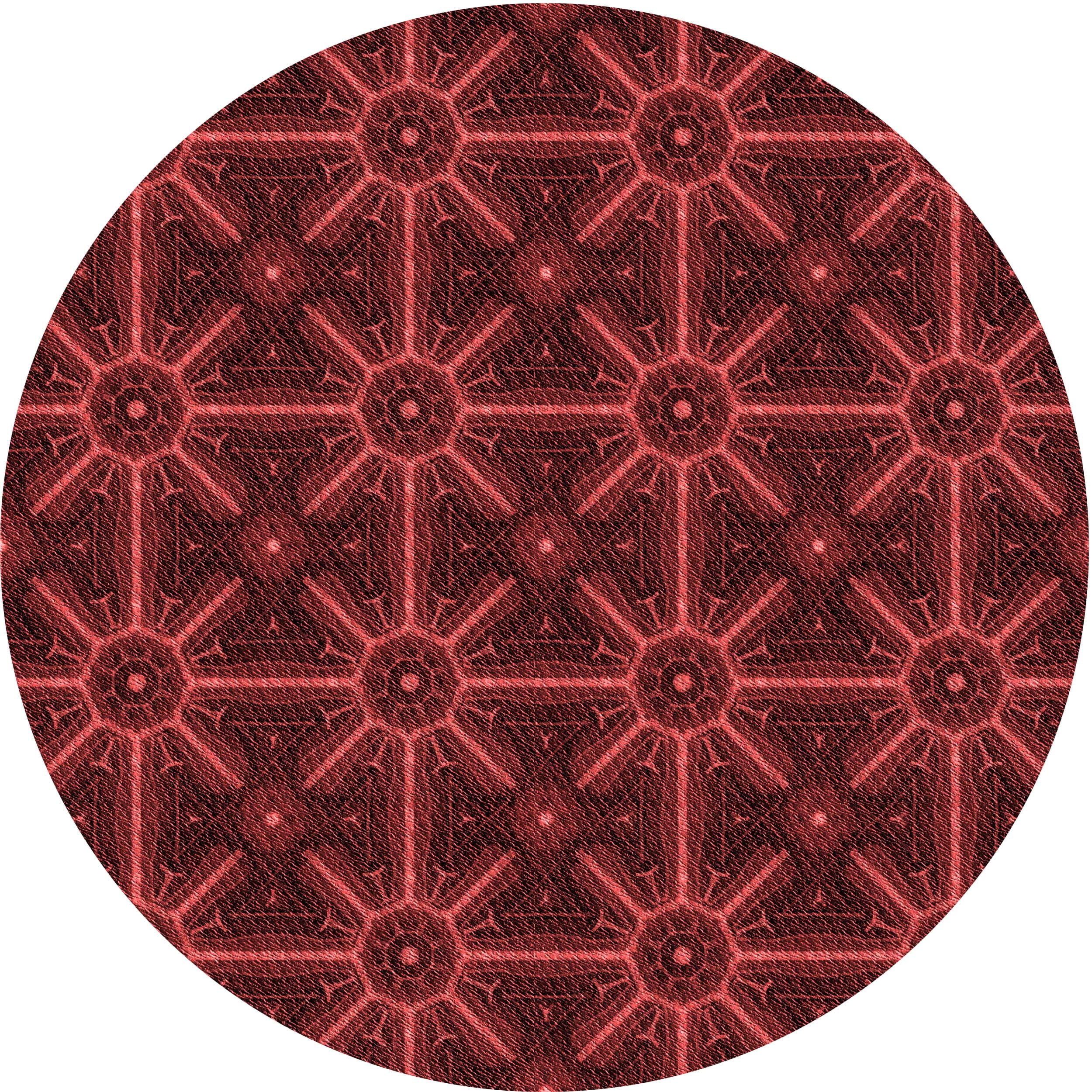 Round Maroon Rug Ahgly Company Machine Washable Indoor Round Transitional Maroon Red ...