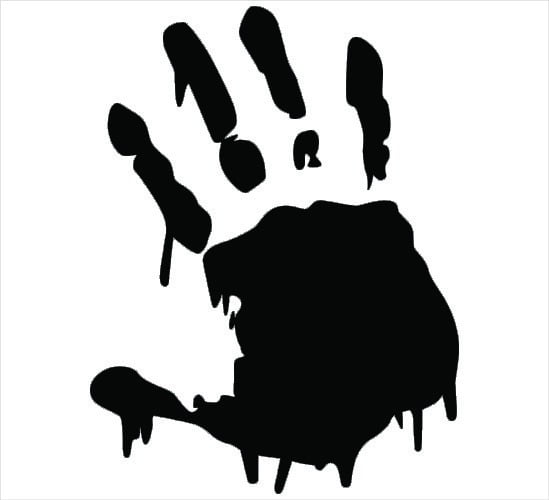 Zombie Bloody Hands Print Car Or Laptop Decal Vinyl Sticker For Window Panel 