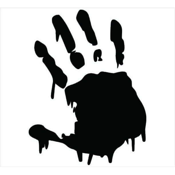 2 black bloody hand print vinyl decal sticker zombie horror car window laptop walmart com