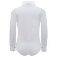 thumbnail image 4 of iixpin Kids Boys Latin Ballroom Dance Leotard Shirt Long Sleeve Bodysuit with Bow Tie Modern Salsa Tango Dancwear White 120, 4 of 7