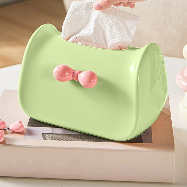 Almacenamiento y organización de oficina, caja de pañuelos Dopamine para el hogar, escritorio, mesa de té, almacenamiento, caja de papel con forma de pajarita, caja de pañuelos para cocina, sala de es