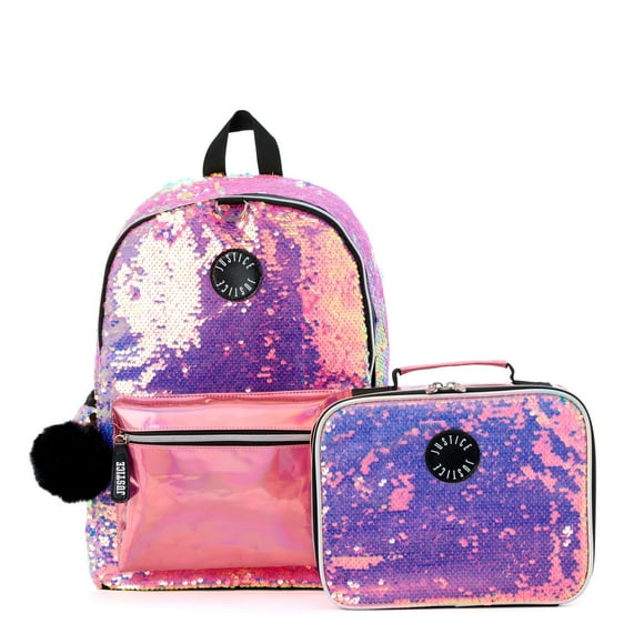 Justice Starlit Sparkle Sequin Backpack & Lunchbox Set