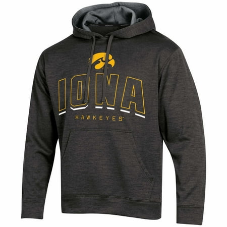 Men's Russell Black Iowa Hawkeyes Synthetic Pullover Hoodie