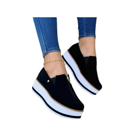 

Rockomi Womens Fashion Platform Shoe Loafer Slip Ons Trainers Sneaker Size 4.5-9