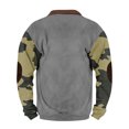 thumbnail image 4 of Men's Fall Winter Polo Half Zip Sweatshirt, Light Printed Camouflage Pullover for Casual Style, Daily Errands and Seasonal Layering,Army Green,L, 4 of 4
