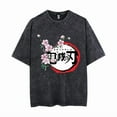 thumbnail image 3 of THNCLZX Kamado Nezuko T-shirt Summer round neck short sleeve washed retro men's and women's sports anime, 3 of 7