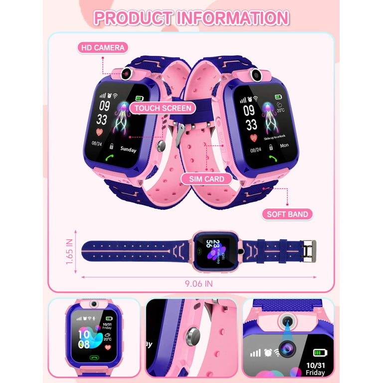 Waterproof Kids Smart Watch with GPS SOS Call Camera Music Player Birthday Gift Walmart