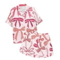thumbnail image 4 of 2025 NEW 2 Piece Sets Pajamas Matching Family Pajamas Fall for Children Graphic Ruffle Pants for Print Short Sleeve Button Little Two Piece Outfit Set, 4 of 4