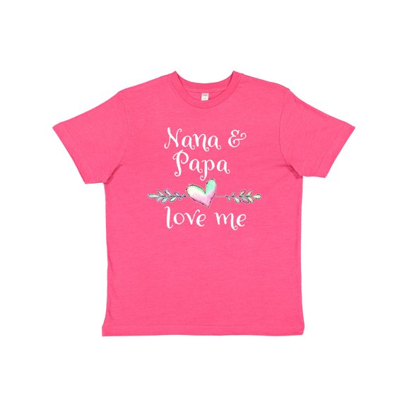 Inktastic Nana and Papa Love Me- Heart Grandchild Youth T-Shirt