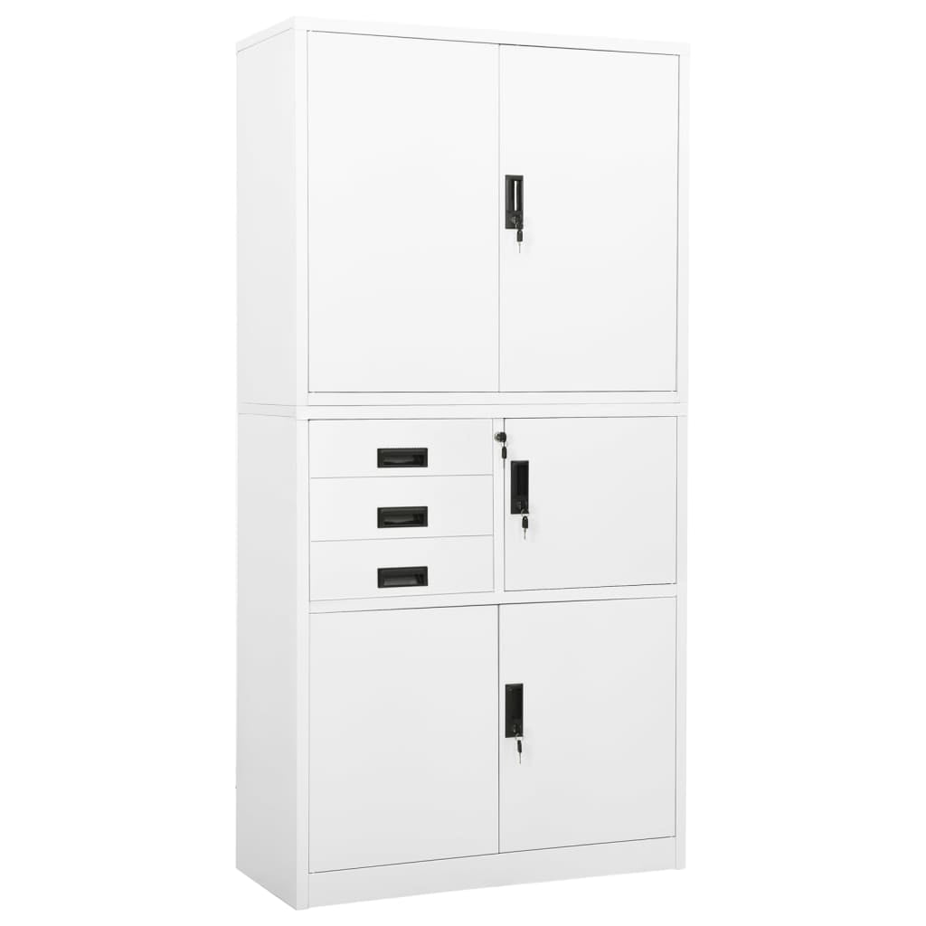 vidaXL Filing Cabinet Storage File Cabinet with Shelves for Living Room Steel