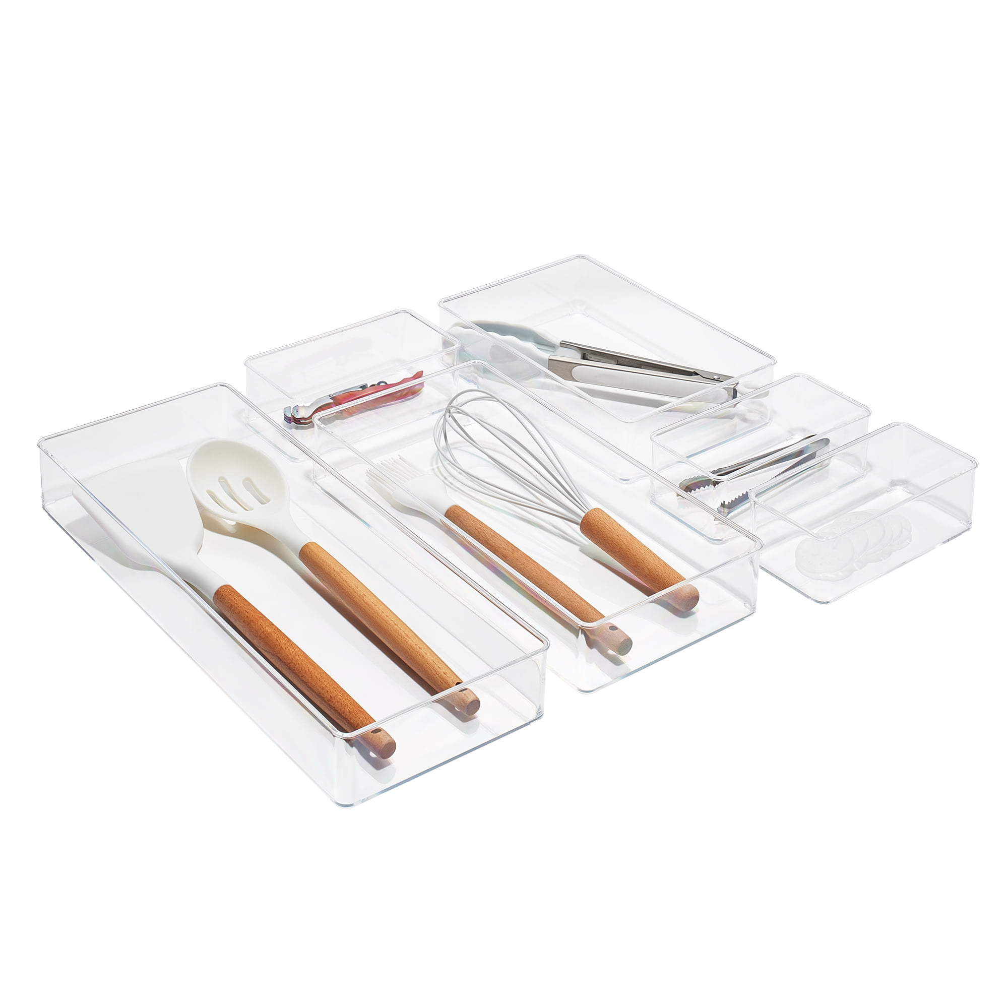 Clear Drawer Organizer Set for Kitchen Storage
