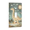 thumbnail image 2 of Yayeee Toggle Light Switch Wall Plate 1-Gang 4.5"x2.7" Home Decorative Outlet Cover, Dinosaur with Stars, 2 of 7