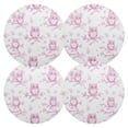 thumbnail image 2 of Pink Cartoon Bird 15.4in Diameter PVC Plate Mat, Heat-Resistant and Cuttable, Kitchen Decor, 2 of 7
