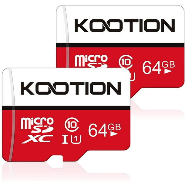 KOOTON Lot de 2 cartes Micro SD 64 Go Micro SDXC UHS-I haute