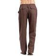 thumbnail image 4 of Men's Cotton Linen Pants Drawstring Lightweight Loose Beach Yoga Pants with Pockets Plus Size Pants Brown M, 4 of 5