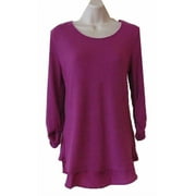 Grace Elements Womens Size Small 3/4 Sleeve Top, Faraway Violet