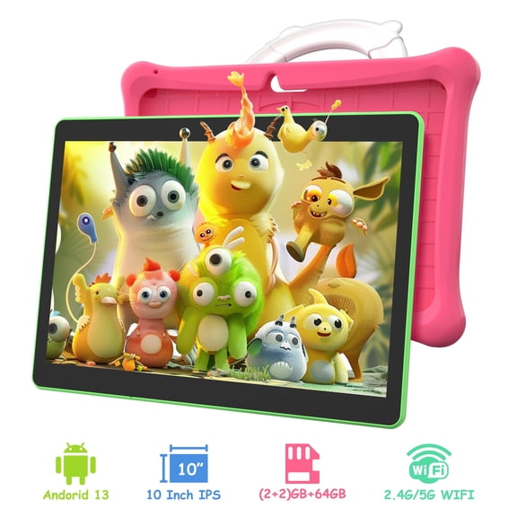 SGIN 10" Android 13 Kid Tablet 2GB RAM 64GB ROM 1280*800 Educational Tab, 4-Core A133 (additional 2GB VM)