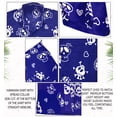 thumbnail image 6 of HAPPY BAY Men's Hawaiian Button Down Short Sleeve Summer Caribbean Shirt Holiday Costumes Party Shirts for Men L Clip Art Skull Royal Blue, 6 of 6