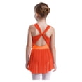 thumbnail image 2 of vastwit Girls Rhinestones Cutout Sleeveless Lyrical Dance Dress Figure Skating Performance Ballet Latin Jazz Dancewear Orange 6, 2 of 7