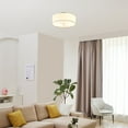 thumbnail image 2 of Globe Electric Kyle 2-Light Matte Brass Indoor Flush Mount Ceiling Light with White Linen Shade, 2 of 5