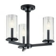 thumbnail image 2 of 43997BK-Kichler Lighting-Crosby - 3 light Convertible Chandelier - with Contemporary inspirations - 13.75 inches tall by 18 inches wide-Black Finish, 2 of 8