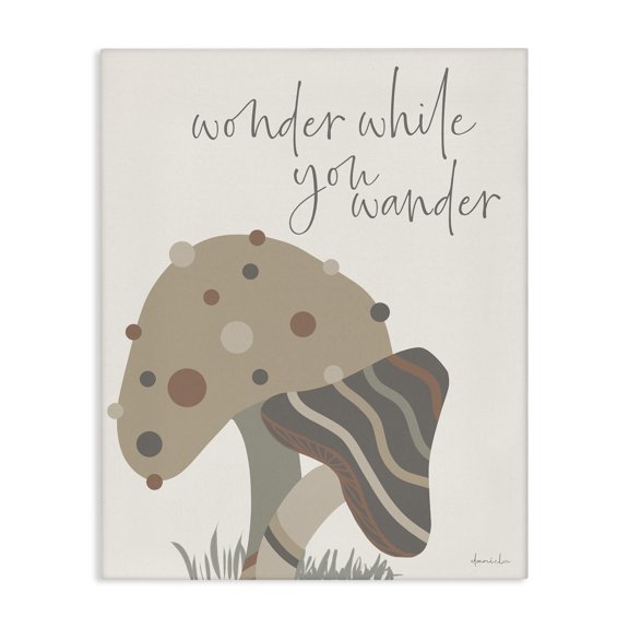 Stupell Industries Minimalist Wonder While you Wander Mushroom Canvas Art, 24 x 30, by Daniela Santiago