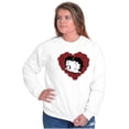 thumbnail image 3 of Betty Boop Heart Wink Blowing Kisses Women Crewneck Sweatshirt Brisco Brands L, 3 of 6