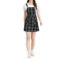 thumbnail image 6 of INSPIRE CHIC Women's Adjustable Strap Plaid Suspender Overall Dress L Blue-Apricot, 6 of 8