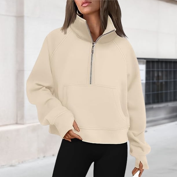 Sudaderas informales con cuello alto para mujer traje deportivo con capucha de gran tamaño Color sólido