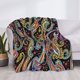 thumbnail image 3 of Fotbe Watercolor Romantic Paisley Manta de Franela con Estampado, Manta Ultrasuave para Cama, Sofá, Auto, Hipoalergénica y Antibolitas-50"x40", 3 of 6