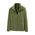 thumbnail image 6 of Men's Classic Zip Front Polar Fleece Jacket Army Green M, 6 of 9