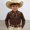 Coffee, variant on Boys Printed Western Cowboy Shirt Snap Button Denim Style Long Sleeve Casual Top For Toddler Kids Streetwear Shirts Tees Tops Boys ,Brown,4-5 Years