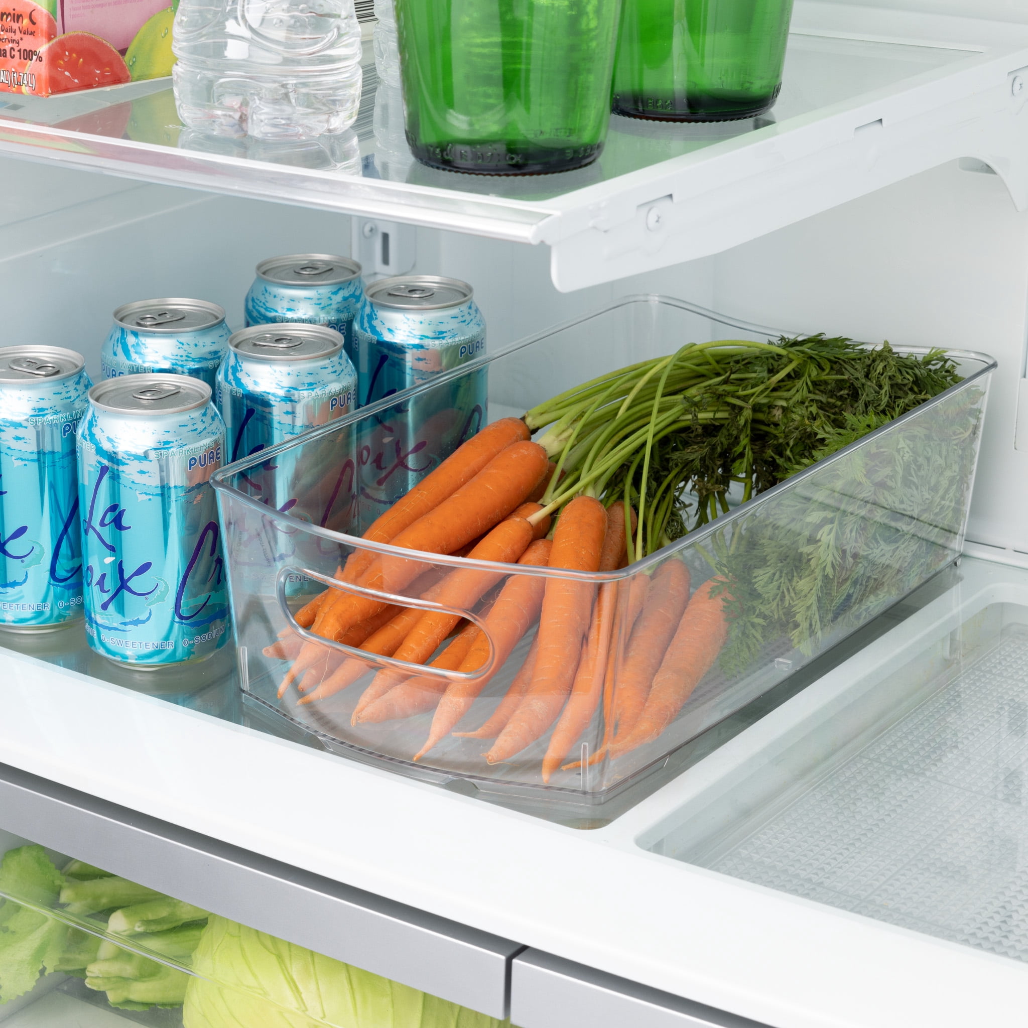Smart Design Stackable Clear Refrigerator Storage Bin with Handle - 8 pack - 8 x 14.5 inch