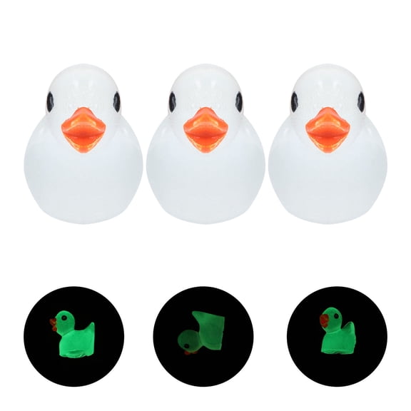 CIMAXIC Resin Duck Figurines Assorted Color Glow in The Dark Night Light Car Decor 100Pcs
