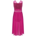 thumbnail image 2 of vastwit Girls Sleeveless Lyrical Dance Dress Lace High Low Skirt Leotard Ballet Modern Contemporary Dancewear Hot Pink 14, 2 of 5
