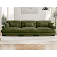 thumbnail image 3 of LiviNest Modular Cloud Sofa for Large Living Room: 3-Piece Sectional with Deep Seat Support - 113-Inch Oversize Velvet Sofa for Family Movie Nights & Easy Doorway Entry - Olive Green, 3 of 6