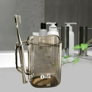 Btomtd Heat Resistance Plastic Mouthwash Cup with Handle Toothbrush Mug for Bathroom Household Use, Gray